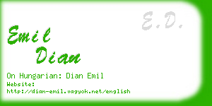 emil dian business card